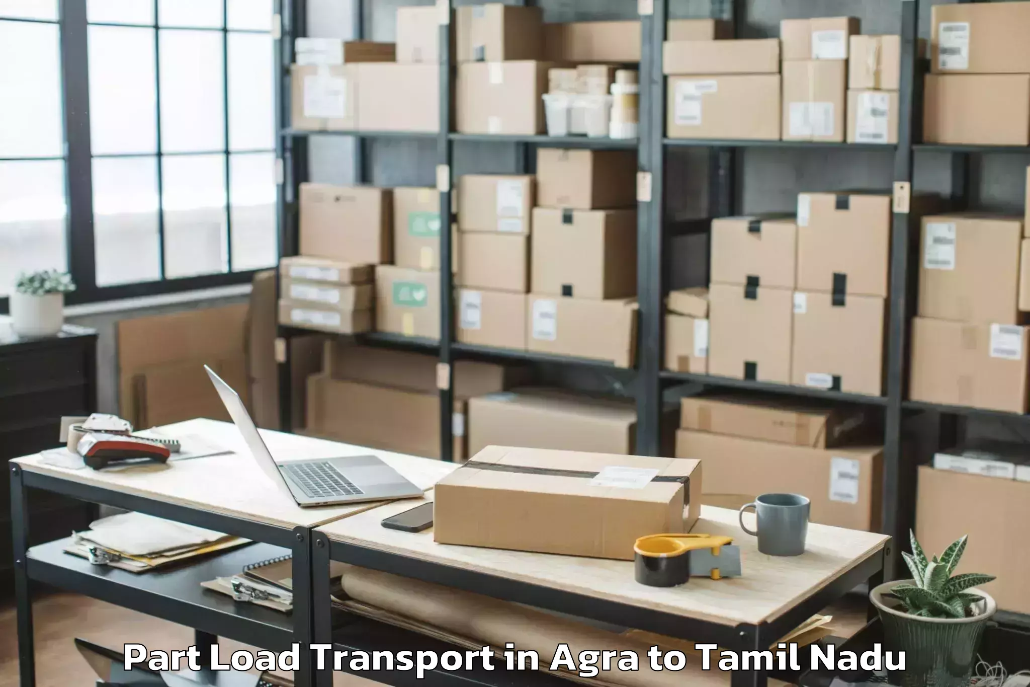 Professional Agra to Alagappa University Karaikudi Part Load Transport